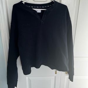 TNA, navy, Henley sweater